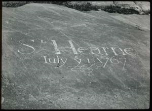 Image of Rock Carving: S. Hearne, Found 1920